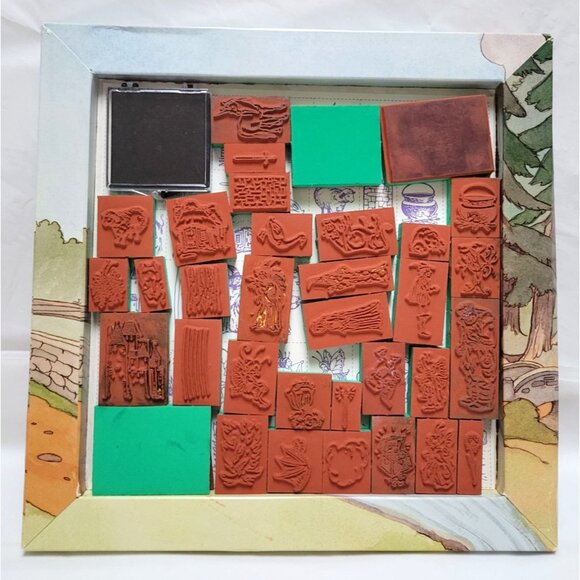 Vintage 1994 Rubber Stampede Land Of Make Believe Rubber Stamp Story Box - READ - Picture 2 of 8